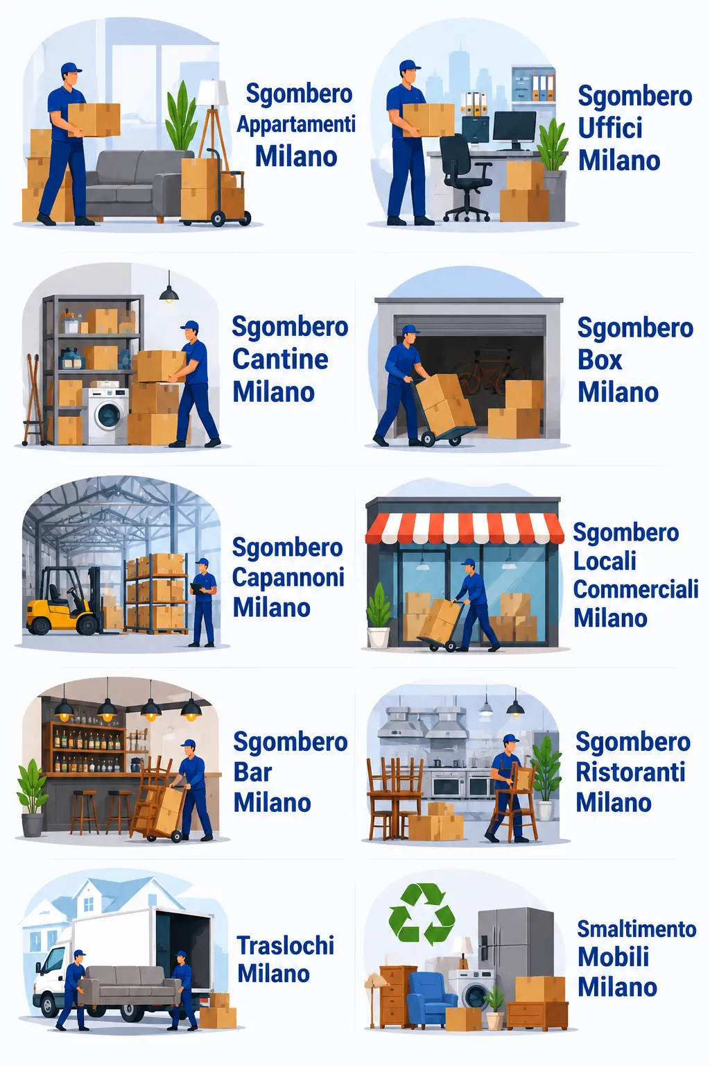 Tipologie di sgomberi Milano
